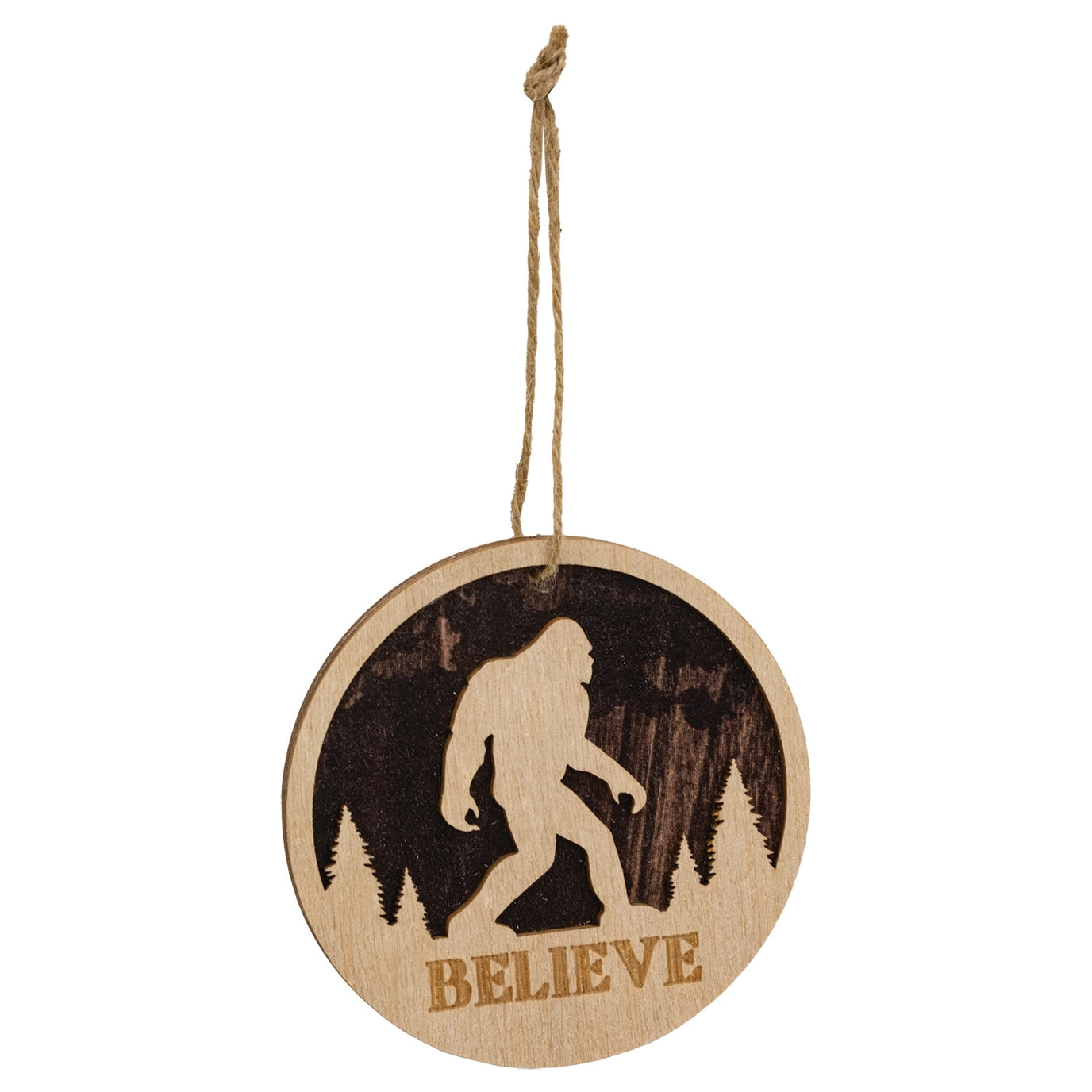 4" Bigfoot Forest Silhouette Ornament - 3 Asstd.