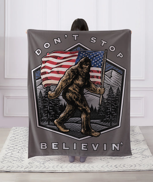 "BIGFOOT (Don't Stop Believin')" 1-Ply Faux Fur Blanket Bedding