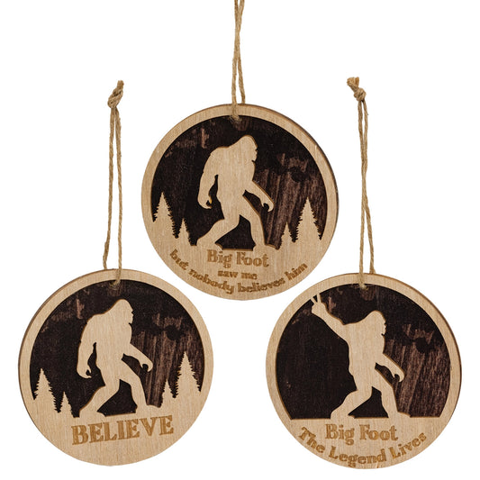4" Bigfoot Forest Silhouette Ornament - 3 Asstd.