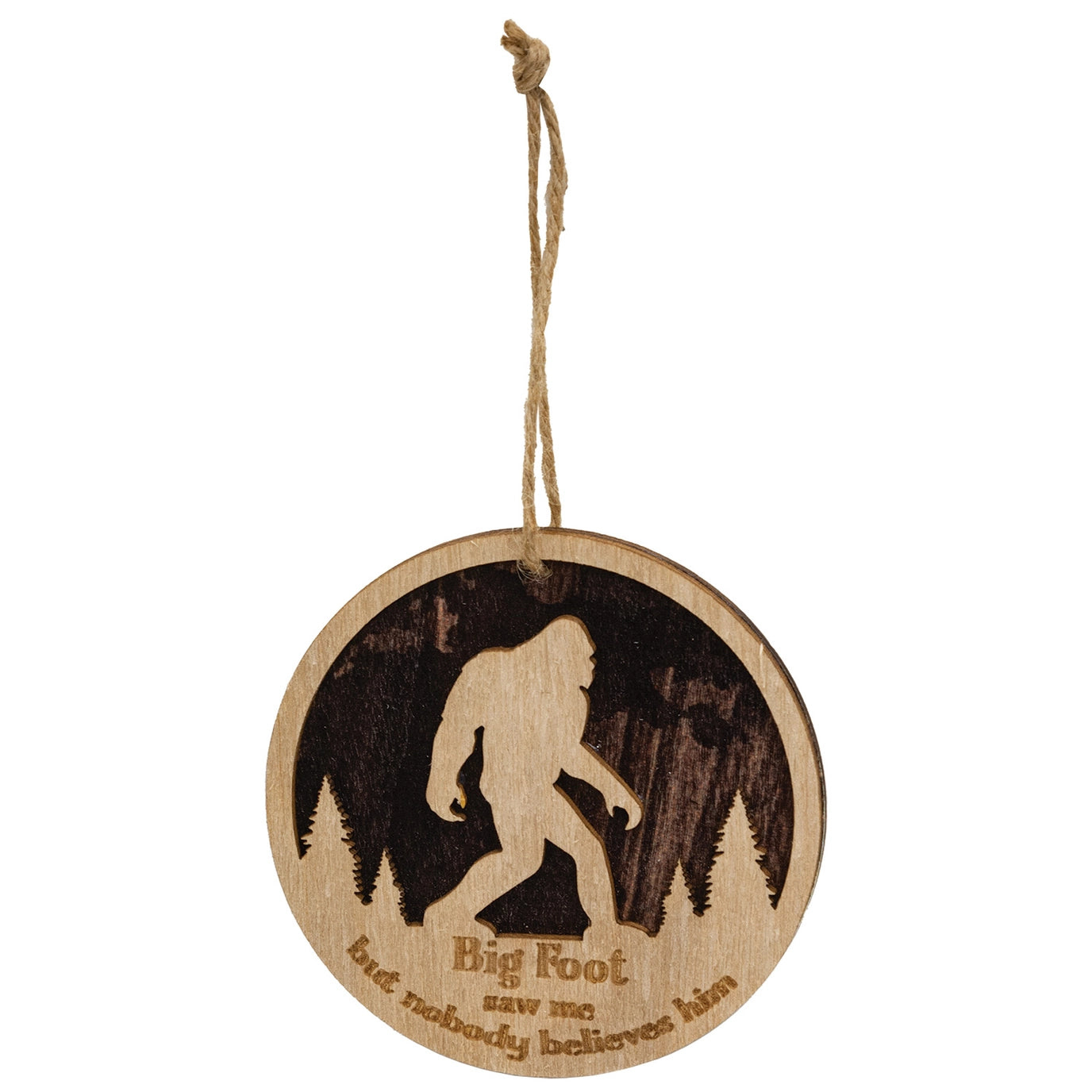 4" Bigfoot Forest Silhouette Ornament - 3 Asstd.